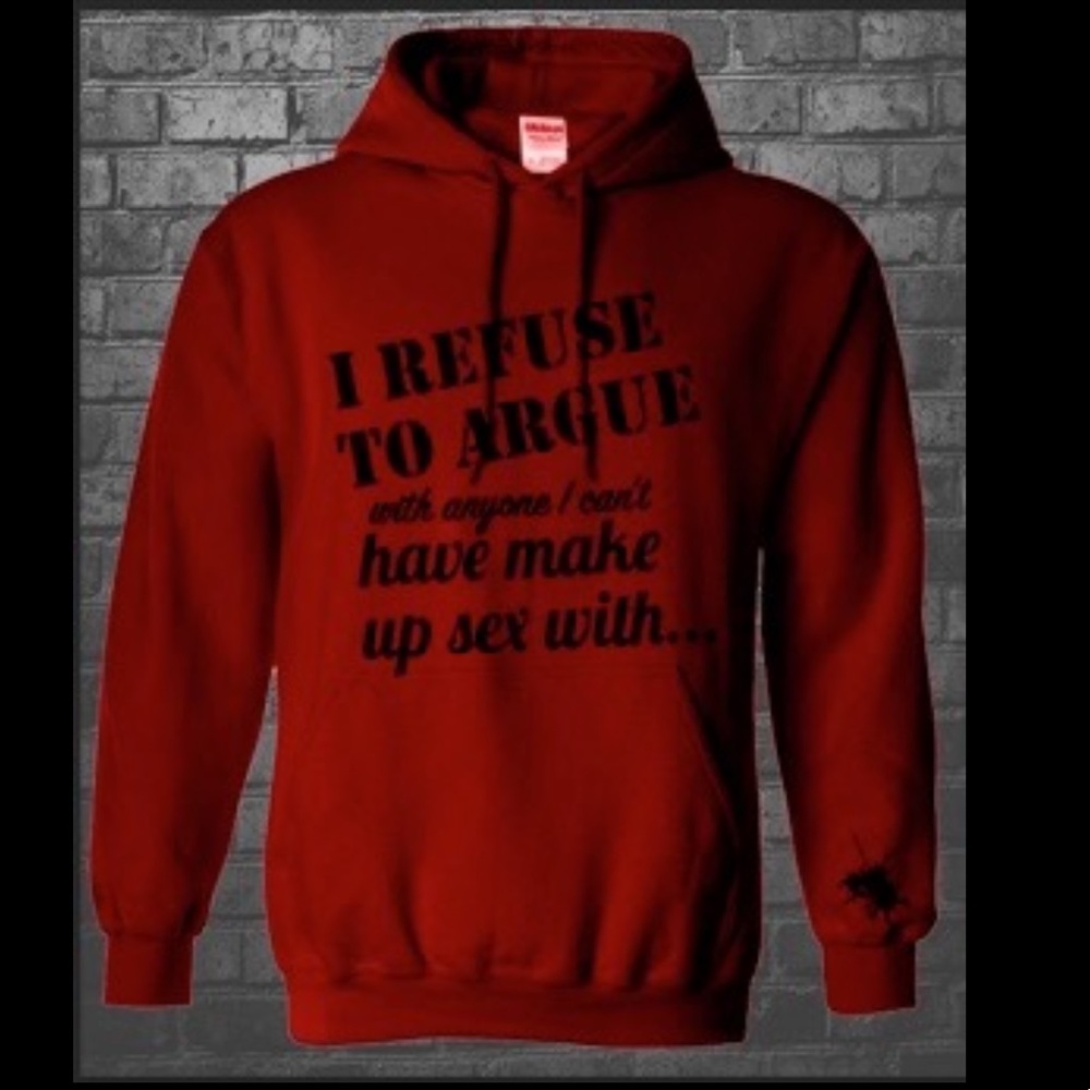 Brand New Red and Black hoody  funny saying